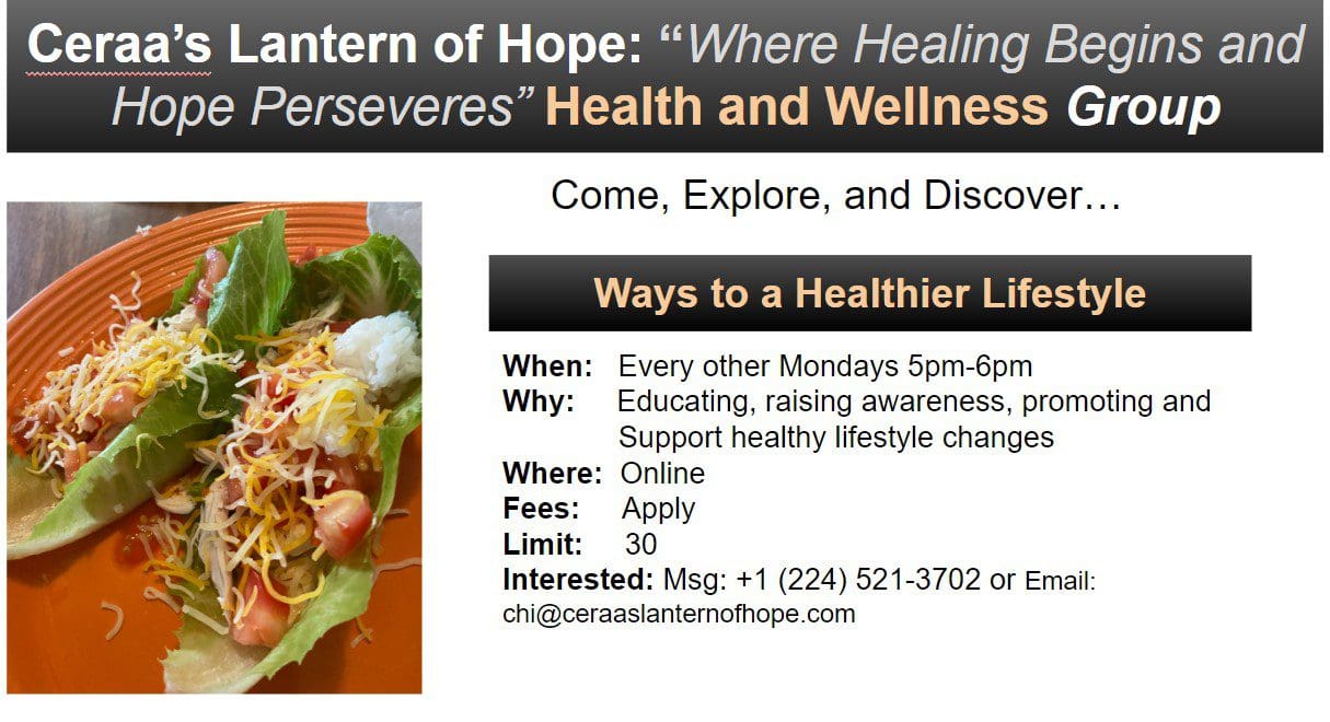 A flyer for the center of hope.